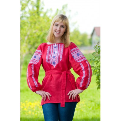 Embroidered blouse "Red Passion"